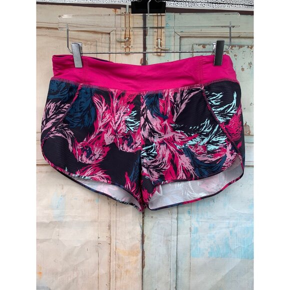 Patagonia Woman 10 Strider Running Shorts Pink Black 100% Polyester - Picture 1 of 6